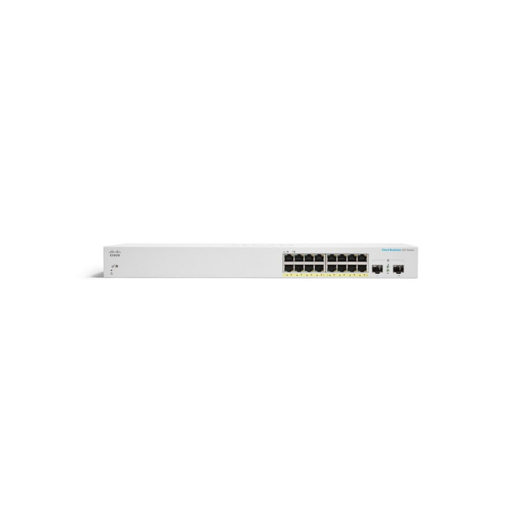 Cisco CBS220-16T-2G-EU Smart Managed Switch, 16 GE Ports, 2x1G SFP Uplink, PoE
