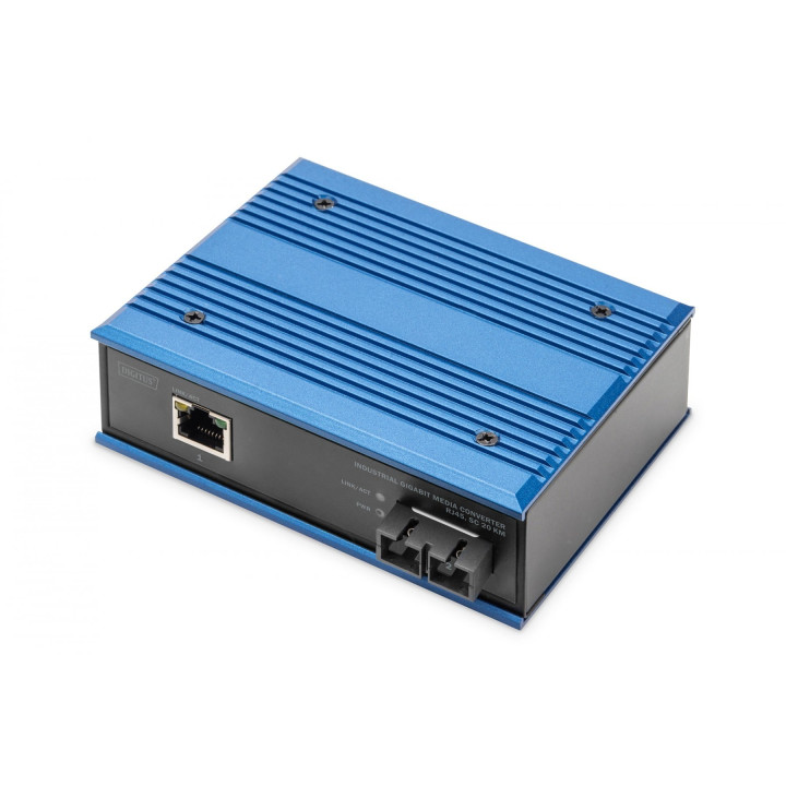 DIGITUS DN-652102-1 Industrial Gigabit Ethernet Media Converter, SM SC, 1310nm, 20km