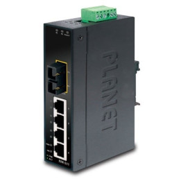 PLANET ISW-511 IP30 Slim Type 4-Port Industrial Ethernet Switch + 1-Port 100Base-FX (SC) (-10 to 60°C), UL Certified