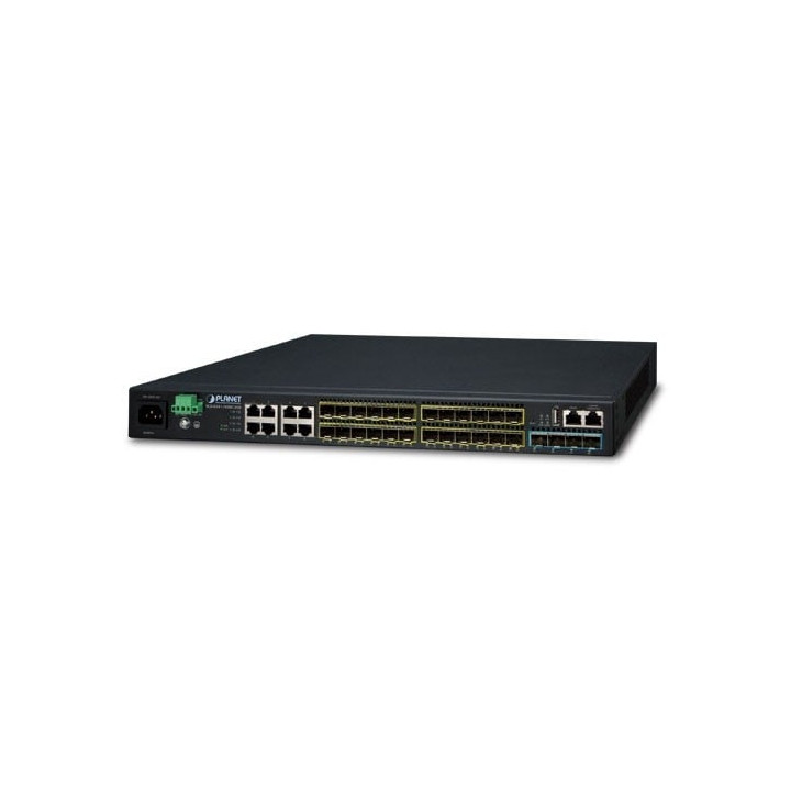 PLANET SGS-6341-16S8C4XR Layer 3 Managed Gigabit Switch with 16 SFP, 8 Gigabit TP/SFP, 4 10G SFP+ Ports, 36-75V DC