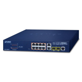 PLANET FGSD-1008HPS 8-Port 10/100TX 802.3at PoE + 2-Port Gigabit TP/SFP Combo Managed Ethernet Switch (120W, 250m Extend mode)