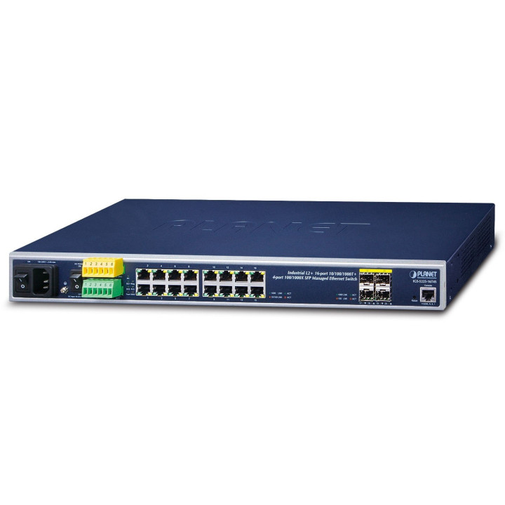 PLANET IGS-5225-16T4S Industrial L2+/L4 Managed Ethernet Switch, 16x Gigabit + 4x SFP, IP30, -40-75°C
