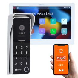 Genway F-S9V13-2W-W 2-Wire Video Doorbell Kit with 7" Touchscreen Monitor WiFi Tuya