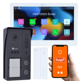 Genway KIT-F-S62-V13-A01-PS 2-Wire Video Doorbell Kit with 7" Touch Monitor, WiFi, Tuya, and Extra Handset
