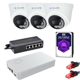 VidiLine ZES-14D-515-3 IP Camera Kit 3x 4Mpx Dome Cameras PoE Switch HDD 1TB