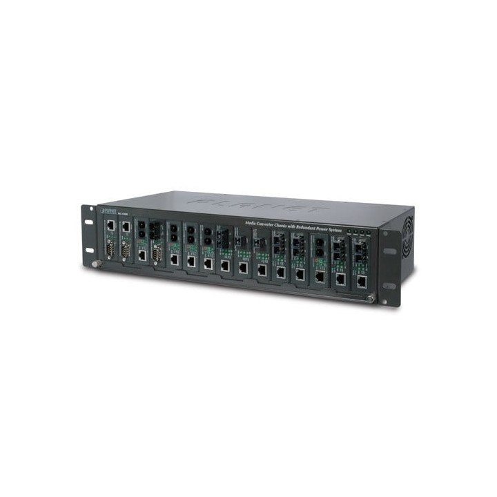 PLANET MC-1500R 15-Slot 19" Media Converter Chassis with Redundant Power Option