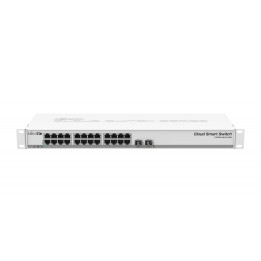 MikroTik CSS326-24G-2S+RM Managed Network Switch, 24x Gigabit Ethernet, 2x SFP+, PoE, 1U