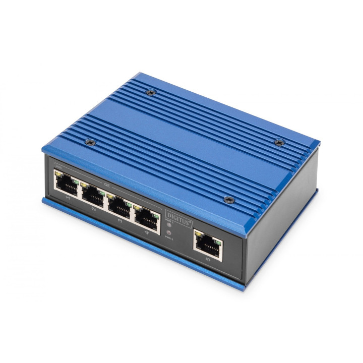 DIGITUS DN-651118 Industrial 5-Port Gigabit Switch DIN Rail, Extended Temp Range