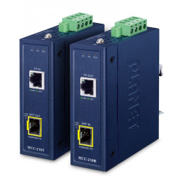 PLANET IECC-210-KIT Kit convertisseur de média industriel EtherCAT -40~75°C, double DC 9-48 V, 1x RJ45 100TX + 1x SFP 100FX