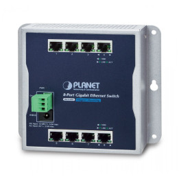 PLANET WGS-803 IP30 Commutateur mural Gigabit 8 ports, double entrée d'alimentation 12-48VDC