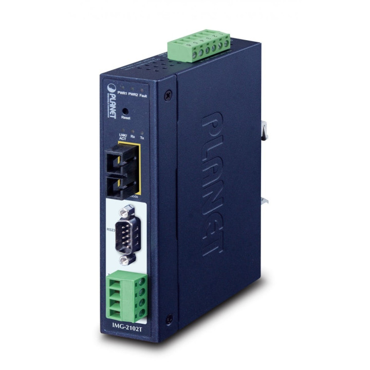 PLANET IMG-2102T Industrial 1-Port Ethernet Switch, IP30, DIN Rail, Blue