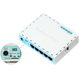 MikroTik RB750GR3 Gigabit Ethernet Router, Turquoise/White
