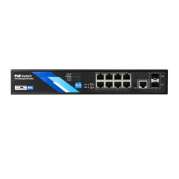 BCS BCS-B-SP08G-2SFP-M Managed PoE Switch, 8 Ports with 1Gbps SFP Uplink