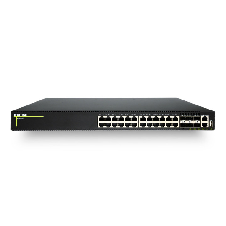 DCN Europe CS6200X-24T6X-P-EI Managed PoE+ Switch, 24x Gigabit PoE+ (500/1000W) + 6x 10G SFP+