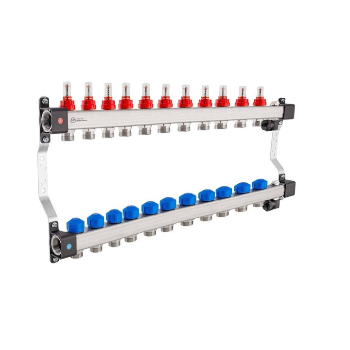 KAN-therm 1316157086 InoxFlow Manifold with Flow Meters and Valves for Actuators Series UFST 11 Circuits