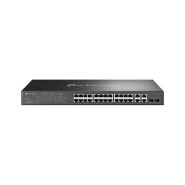 TP-Link SL2428P (TL-SL2428P) JetStream 24-портовый 10/100 Мбит/с + 4-портовый Gigabit управляемый PoE+ коммутатор, бюджет 192 Вт