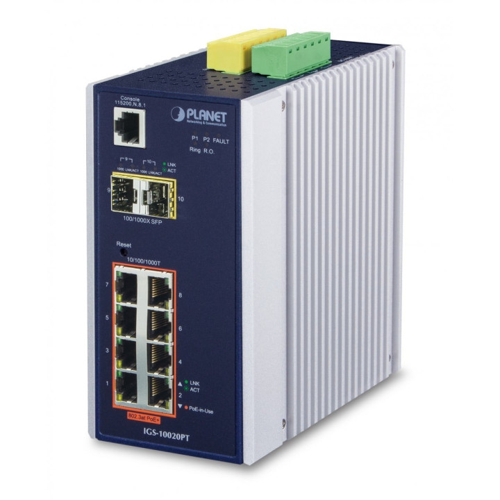 PLANET IGS-10020PT Промышленный PoE+ коммутатор 8 портов Gigabit