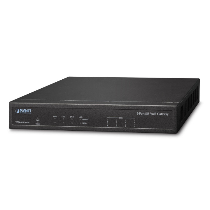 PLANET VGW-820FS 8-portowa bramka VoIP SIP z portami FXS, VLAN, QoS i zabezpieczeniami