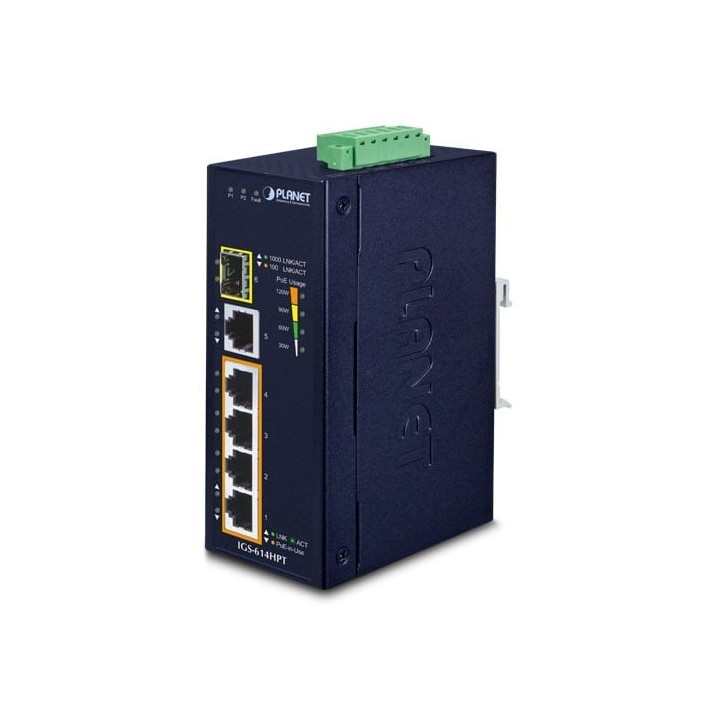 PLANET IGS-614HPT Промышленный PoE+ коммутатор 4 порта Gigabit