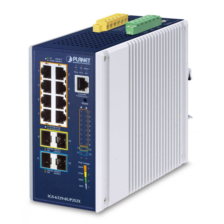 PLANET IGS-6329-8UP2S2X Промышленный PoE++ коммутатор 8x2.5G PoE