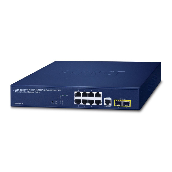 PLANET GS-4210-8T2S 8-Port Gigabit Managed Switch with 2 SFP Slots