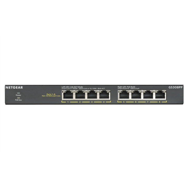 Netgear GS308PP-100EUS 8-портовый Gigabit PoE+ коммутатор