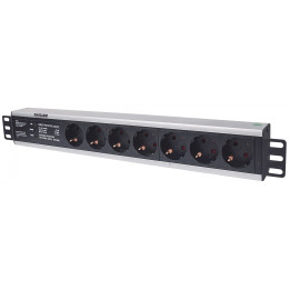Intellinet 714006 19" 1.5U Rackmount 7-Way Power Strip with Surge Protection, 3m Cord (Type F)