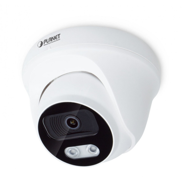 PLANET ICA-4480F Caméra IP dôme couleur 4MP avec H.265+, objectif 3,6 mm, 25 m IR et lumière blanche, PoE