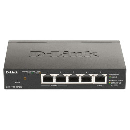 D-Link DGS-1100-05PDV2 Managed Gigabit PoE Switch, 5-Port, 10G/1G, Black