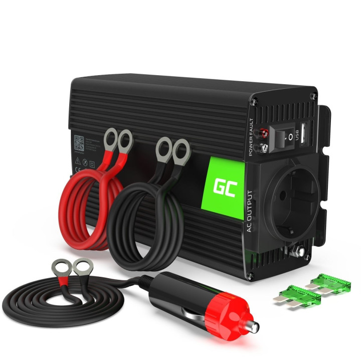 Green Cell Power Inverter 12V to 230V 300W/600W Modified Sine Wave INV01DE