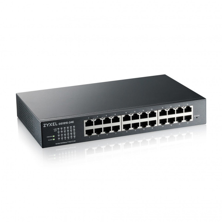ZyXEL GS1915-24E 24-Port GbE Smart Switch, NebulaFlex Cloud, Rackmount, Fanless