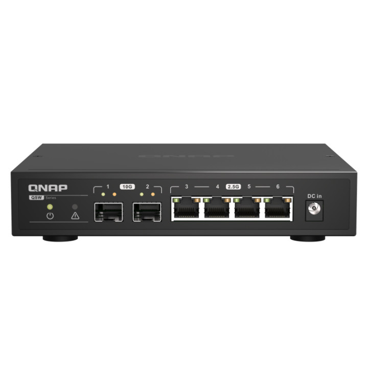 QNAP QSW-2104-2S Unmanaged 2.5GbE Network Switch, 4x 2.5G RJ45 + 2x 10G SFP+