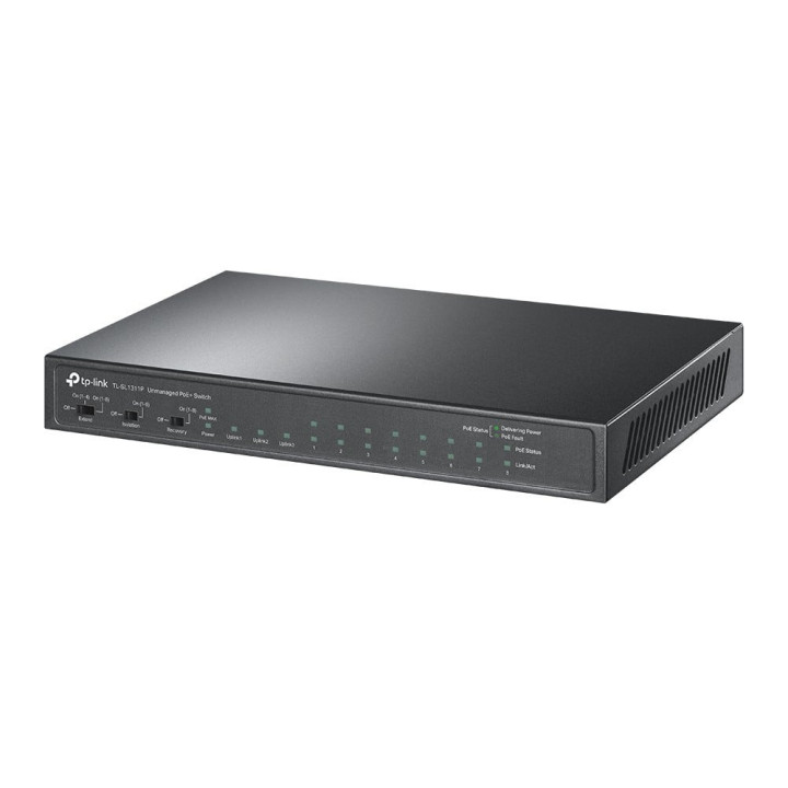 TP-LINK TL-SL1311P Switch PoE+ 8 ports, liaison montante 3 Gigabit, budget 53 W, bureau non géré