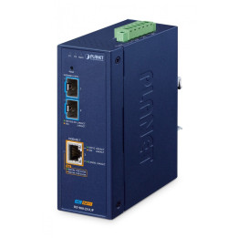 PLANET IXT-900-2X1UP Convertisseur de média industriel PoE++ géré à 3 ports avec 2x 10G SFP+ et 1x 10G RJ45, budget PoE 95 W, IP