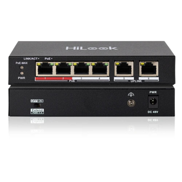 Hilook by Hikvision NS-0106P-35 Conmutador PoE no administrado de 6 puertos 10/100 Mbps