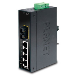 PLANET ISW-511T IP30 Slim Type 4-Port Industrial Ethernet Switch + 1-Port 100Base-FX(SC) (-40-75°C)