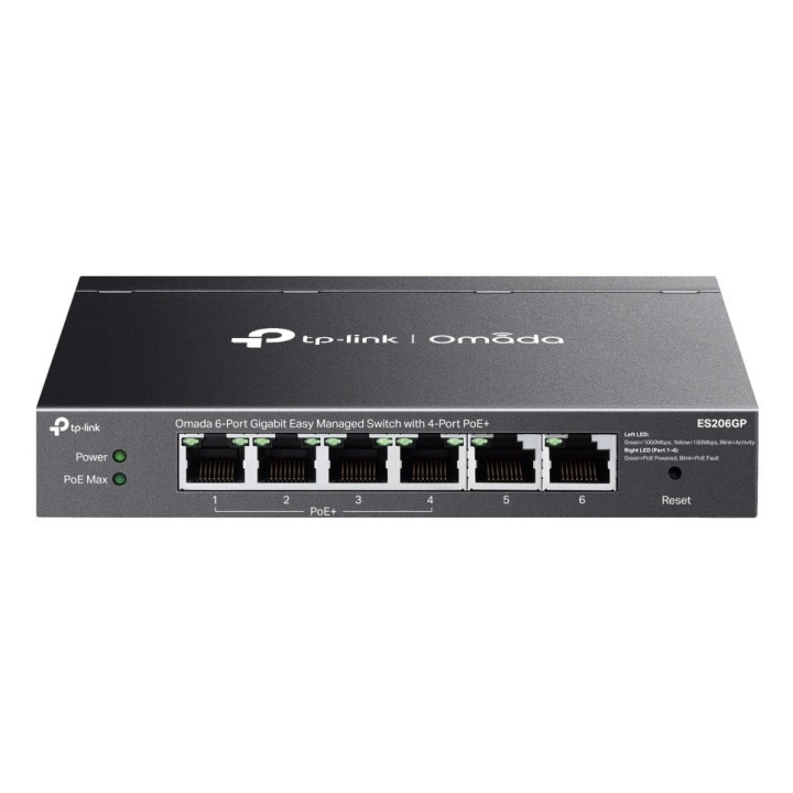 TP-Link ES206GP 6-Port Gigabit Unmanaged PoE+ Switch (4 PoE+ Ports)