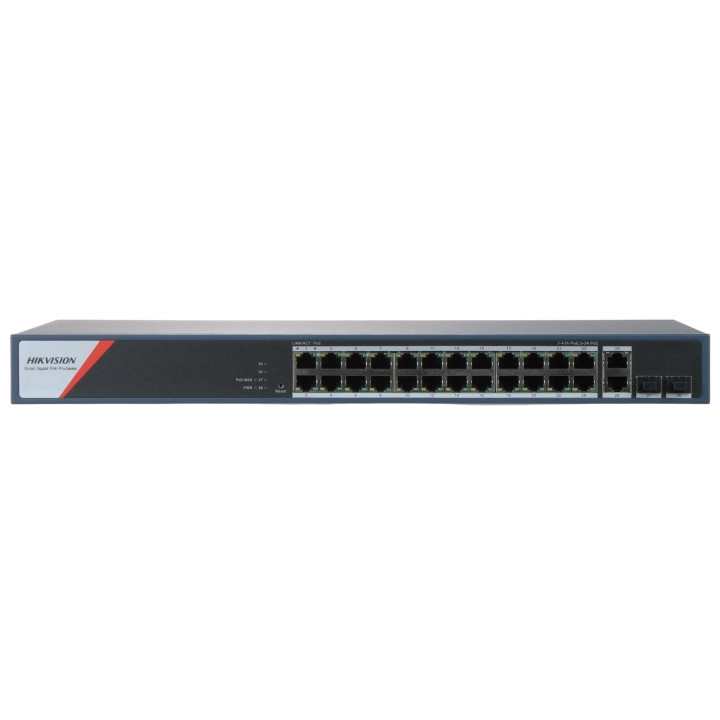 Hikvision DS-3E1528HP-SI-24P2T2F 28-Port Gigabit Managed PoE+ Switch with 24 PoE+ Ports and 2 SFP Uplinks