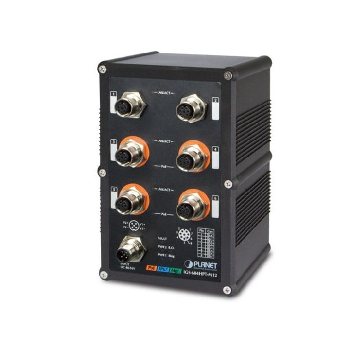 PLANET IGS-604HPT-M12 Промышленный PoE+ коммутатор IP67