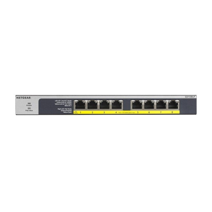 Netgear GS108LP-100EUS 8-портовый PoE+ коммутатор 64 Вт