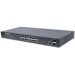 Intellinet 561198 PoE+ Web-Managed Switch 16 Port Gigabit + 2 SFP Ports