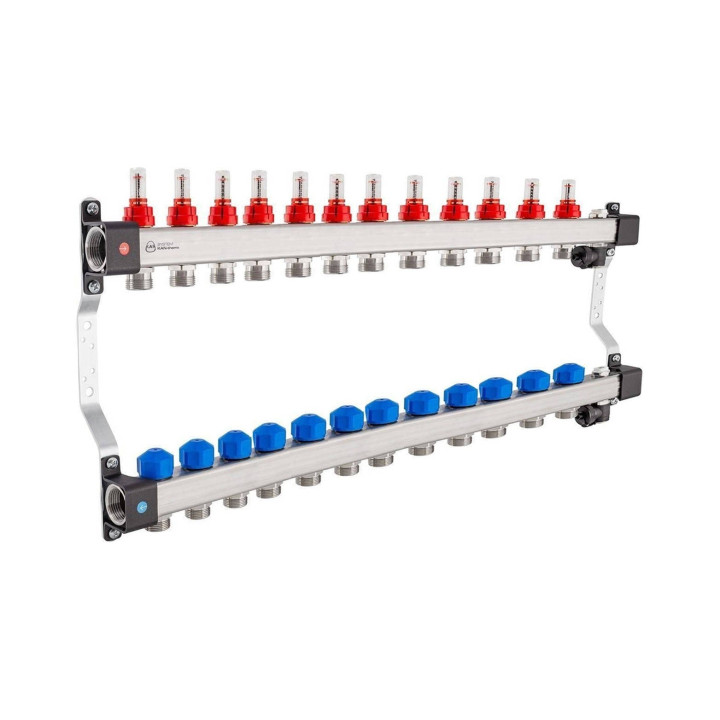 KAN-therm 1316157087 InoxFlow Manifold with Flow Meters and Valves for Actuators Series UFST 12 Circuits