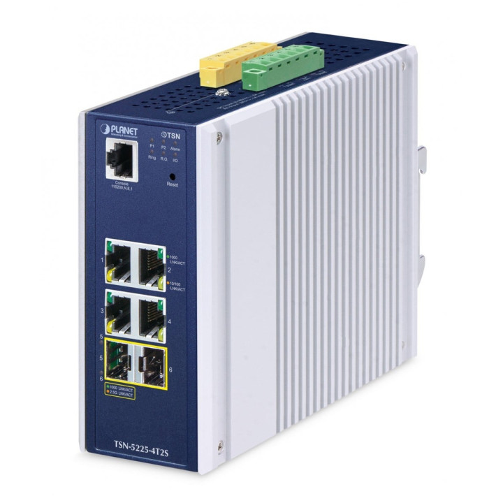 PLANET TSN-5225-4T2S Managed L2+ Gigabit Ethernet Switch (Aluminum, Blue)