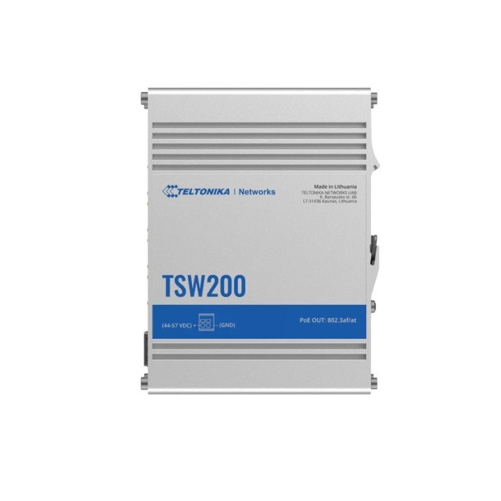Teltonika TSW200 Conmutador PoE+ industrial no gestionado (sin soporte para carril DIN)