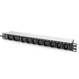 DIGITUS DN-95427 1U Aluminum PDU, 8x C13 + 2x C19, 16A, 230V, IEC C20