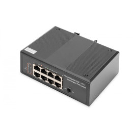 DIGITUS DN-651113 Industrial 7-Port Gigabit PoE+ Switch with 1 PD Port, IEEE 802.3af/at, DIN Rail, Extended Temperature Range