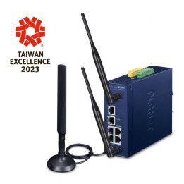 PLANET LCG-300W-EU Industrial IoT LoRaWAN Wireless Gateway with 5-Port Gigabit Switch, EU868 MHz, IP30, DIN Rail