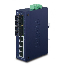PLANET ISW-621TS15 IP30 Slim Type 4-Port Industrial Ethernet Switch + 2-Port 100Base-FX (15km) (-40 to 75°C)