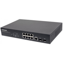 Intellinet 8-Port Gigabit Web-Managed PoE+ Switch with 2x SFP