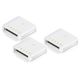Ubiquiti USW-FLEX-3 UniFi Switch Flex Lot de 3 commutateurs Gigabit PoE gérés avec 4 ports PoE